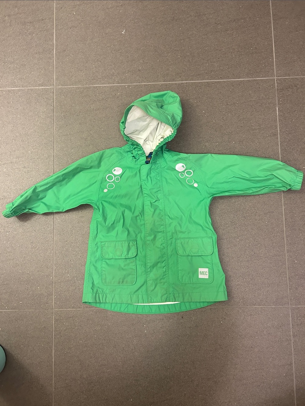 MEC Bright Green 18M Hooded Raincoat with Pockets